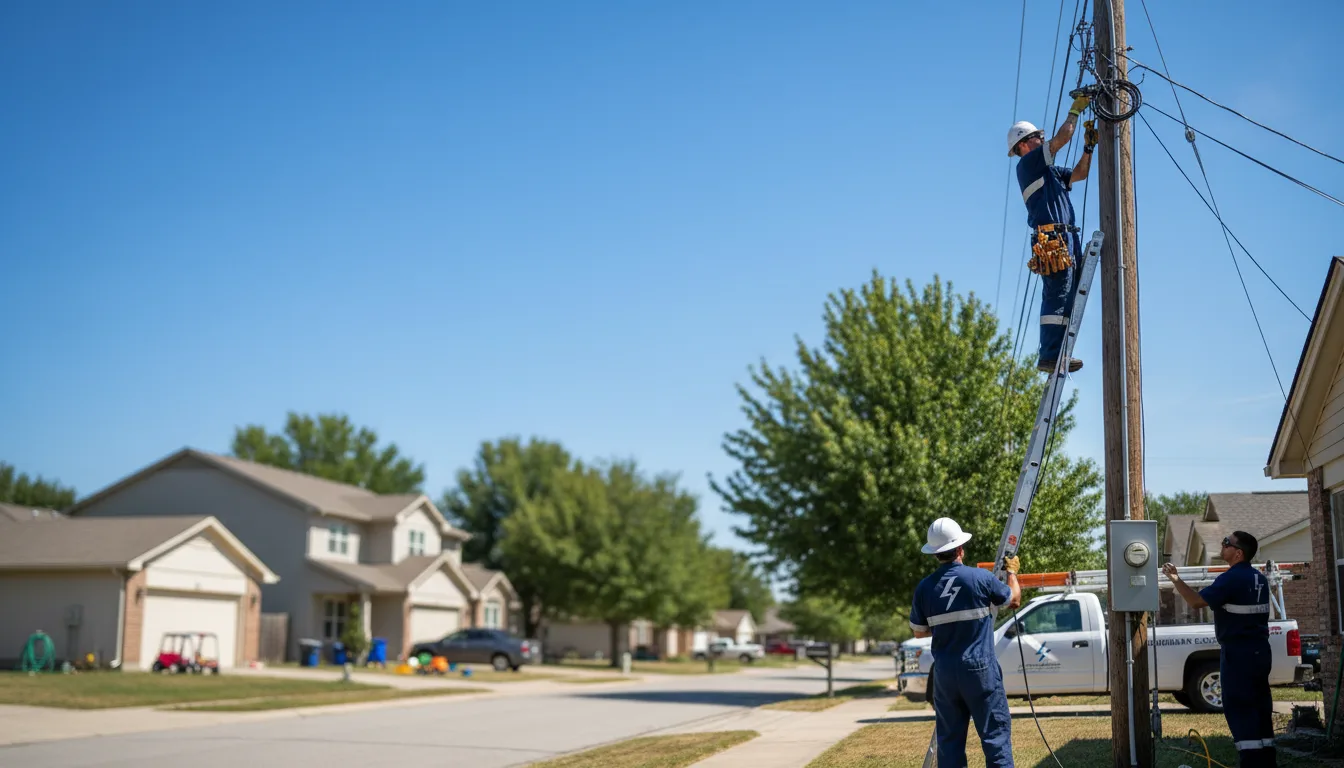 Residential electrician providing installation services in Kinsley, KS